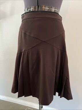 Necessary Objects Brown Pleated Skirt